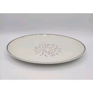 Parisienne By Royal Jackson Oval  Vintage Pink Gray Serving Platter Mcm 11" Dish